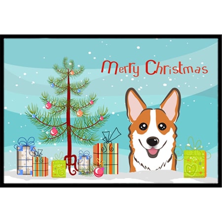 Carolines Treasures Christmas Tree & Red Corgi Indoor or Outdoor Mat, 24 x 36 CA78605